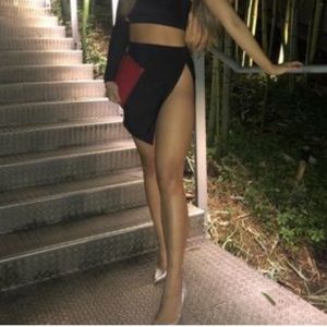 ⭐️3/30$ Black open slit skirt